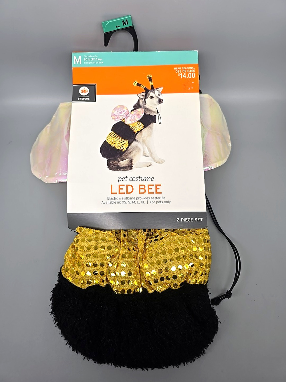 Dog Costume Bumblebee Sequin Wings Pet Halloween Medium New Not Tested